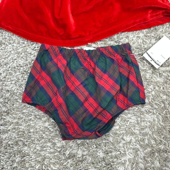 Sammy + Nat Baby Girls Red Velvet Christmas Dress‎ Outfit 6/12M Plaid Bow NWT - Picture 6 of 10
